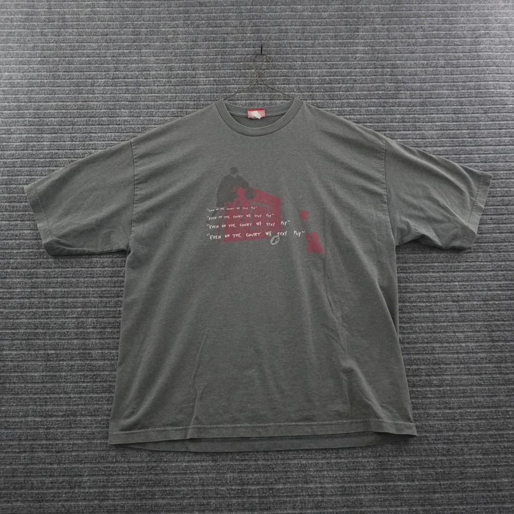 Vintage 90s Reebok Allen Iverson T-Shirt Mens XL Grey Stay Fly Graphic Tee